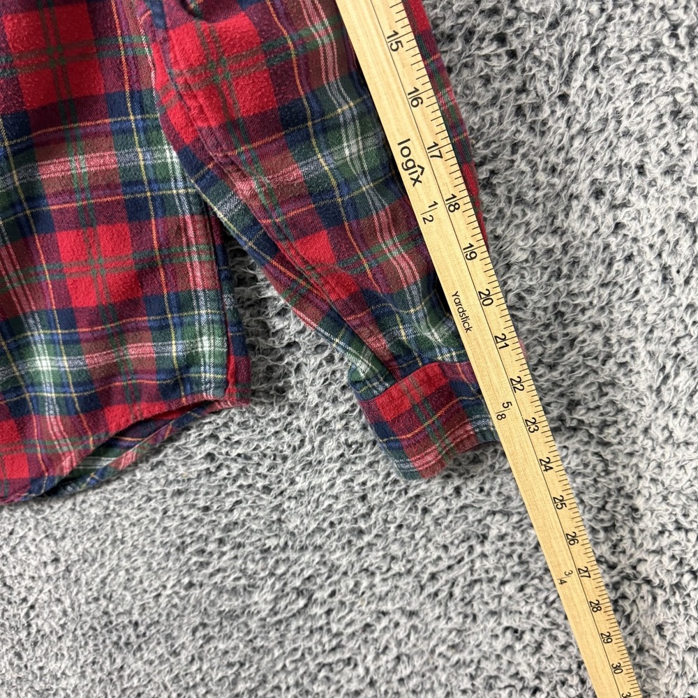 Abercrombie & Fitch Shirt Mens Medium Red Plaid Flannel Button Up Long Sleeve - Picture 13 of 14